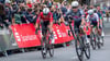Jasper Philipsen (r) ist beim Münsterland Giro erneut zum Sieg gesprintet.