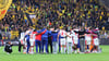 Wieder eine Mannschaft: RB Leipzig in Dortmund.