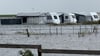 Das Hochwasser hat Teile eines Campingplatzes auf Norderney überflutet.
