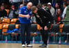 Trainer Vanja Radic und Torwart Philip Ambrosius sind mit dem Dessau-Roßlauer HV gut in die Zweitliga-Saison gestartet.  