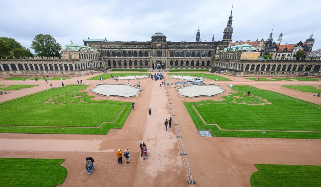 Der Innenhof des berühmten Dresdner Zwingers wird seit 2021 saniert.
