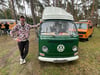 Für 3300 Euro bei Ebay ersteigert - Christoph Kroke auf dem Campingplatz am Plattensee mit seinem VW T2a