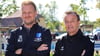Markus Fiedler (li.), Cheftrainer vom 1. FC Magdeburg, und FCM-Sportchef Otmar Schork: Fiedler bleibt trotz sportlicher Krise im Amt.