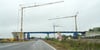 Höhe Geestgottberg, Blickrichtung Wittenberge: Die neue Brücke überquert die Alandstraße und die A14 (rechte Seite).  