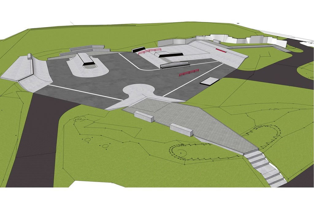 Die Visualisierung zeigt, wie der Skatepark in Magdeburg nach der Fertigstellung aussehen soll.