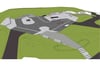 Die Visualisierung zeigt, wie der Skatepark in Magdeburg nach der Fertigstellung aussehen soll. 