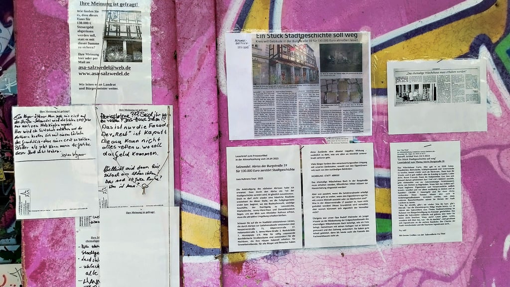 Kommentare von Bürgern gegen den geplanten Abriss an der Burgstr. 59 in Salzwedel.