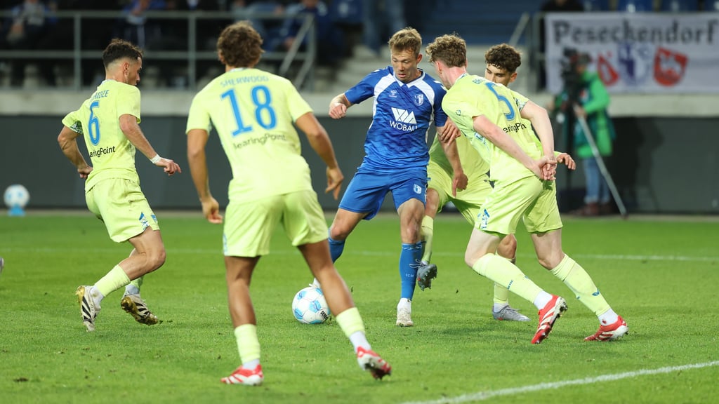 Connor Krempicki vom 1. FC Magdeburg spielte sich in der Regionalliga den Frust von der Seele.