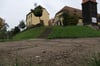 Im Schlossgraben von Bad Lauchstädt gab es schon Vorbereitungen für den Turmbau.