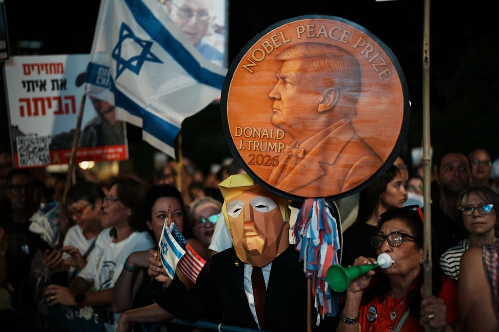Bei der Kundgebung in Tel Aviv waren „Danke Trump“-Sprechchöre zu hören.