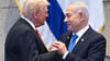 US-Präsident Donald Trump mit dem israelischen Ministerpräsidenten Benjamin Netanjahu im Parlament in Jerusalem.