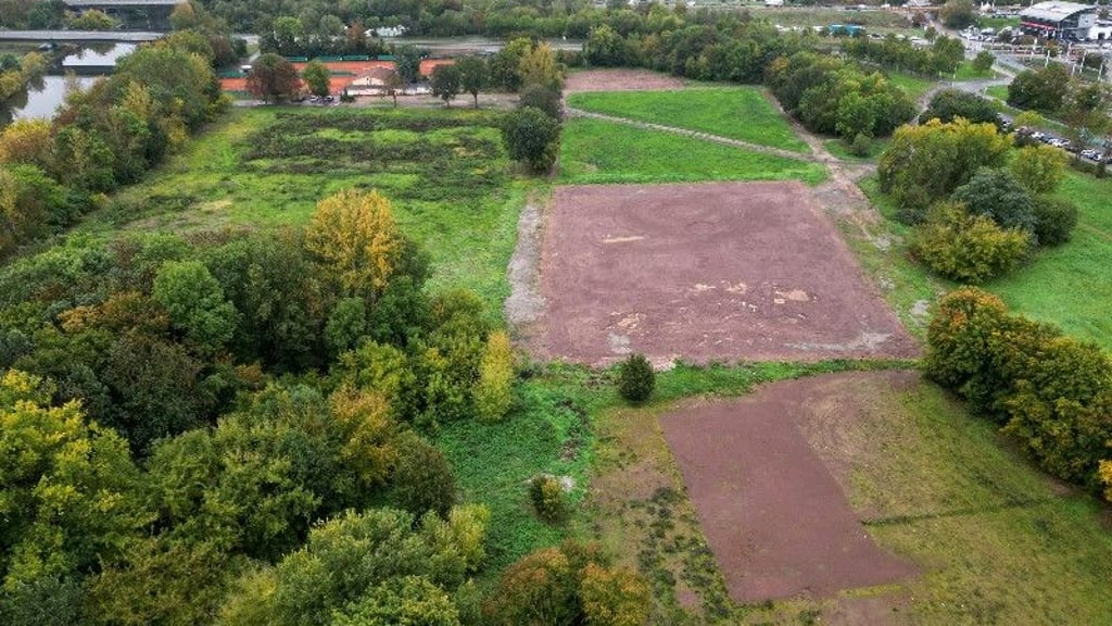 Das ehemalige HFC-Nachwuchsleistungszentrum am Sandanger aus der Vogelperspektive