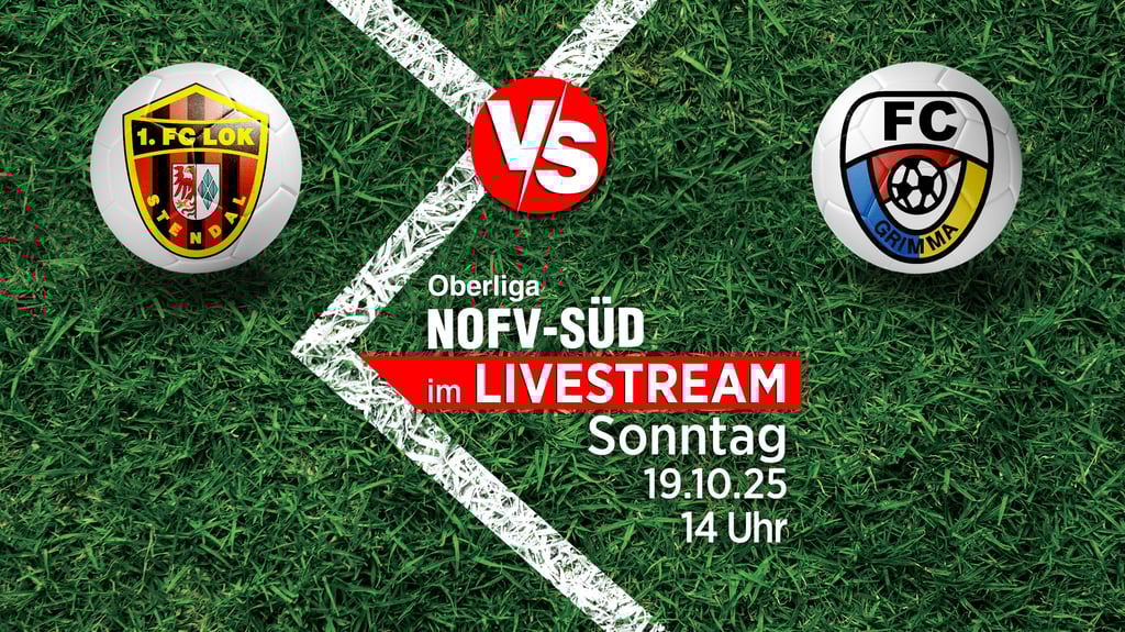 Aufsteiger 1. FC Lok Stendal empfängt in der NOFV-Oberliga Süd den FC Grimma. Hier gibt es die Partie am 19. Oktober 2025 ab 14 Uhr exklusiv im Livestream.