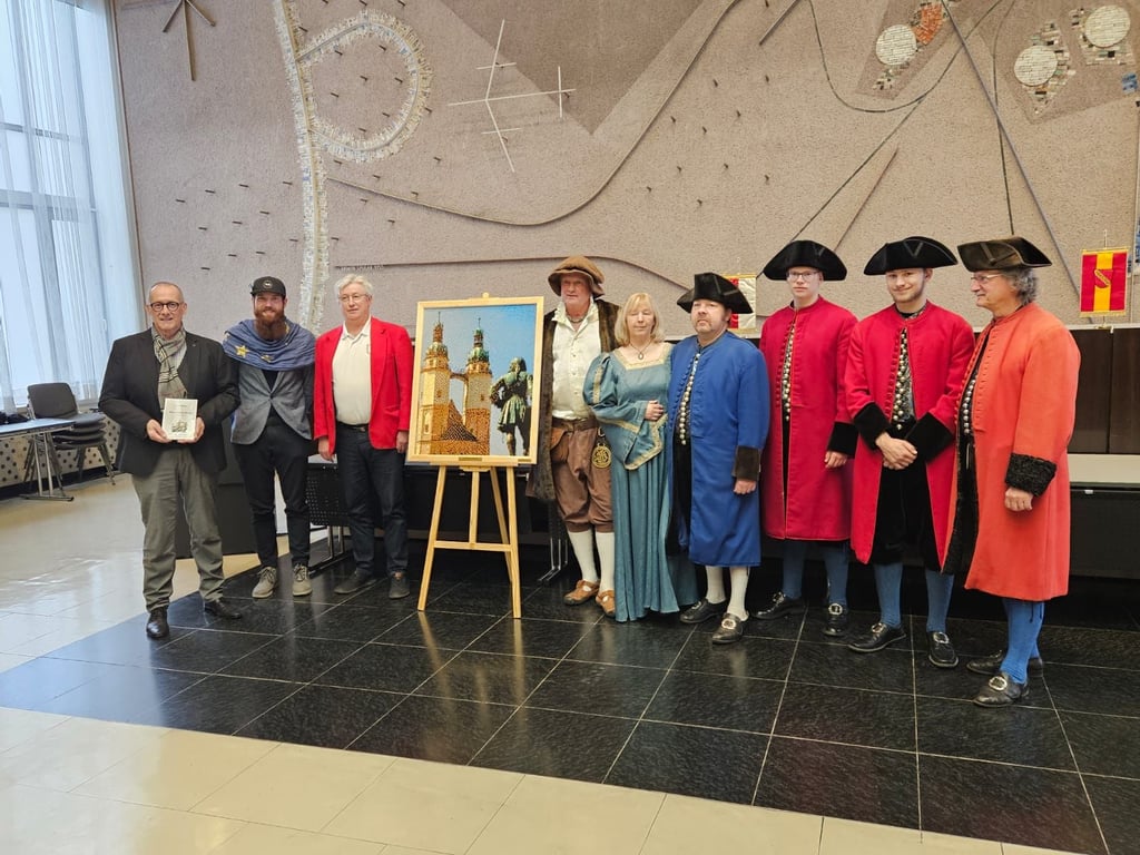 Eine Delegation aus Halle besuchte die Partnerstadt Karlsruhe zum 35-jährigen Jubiläum der Wiedervereinigung.