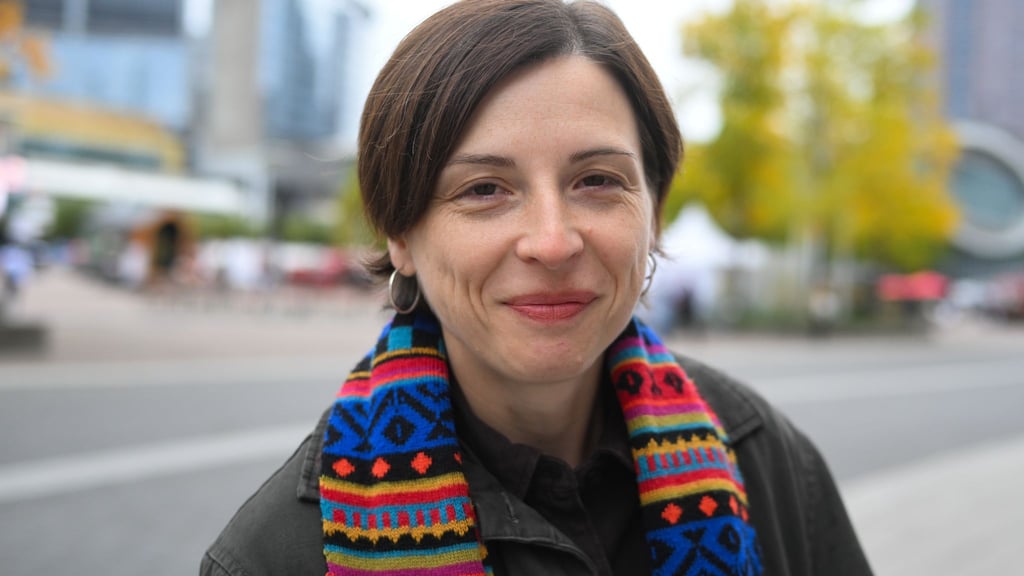 Die Schweizer Autorin Dorothee Elmiger bei der Frankfurter Buchmesse.