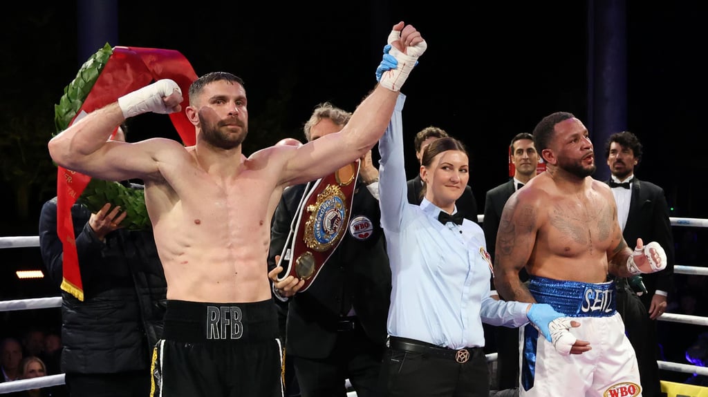 Im Mai gewann Roman Fress (l.) auf der Magdeburger Seebühne gegen Michael Seitz. Demnächst wird der SES-Kämpfer um den Interims-WM-Titel der WBO im Cruisergewicht kämpfen.