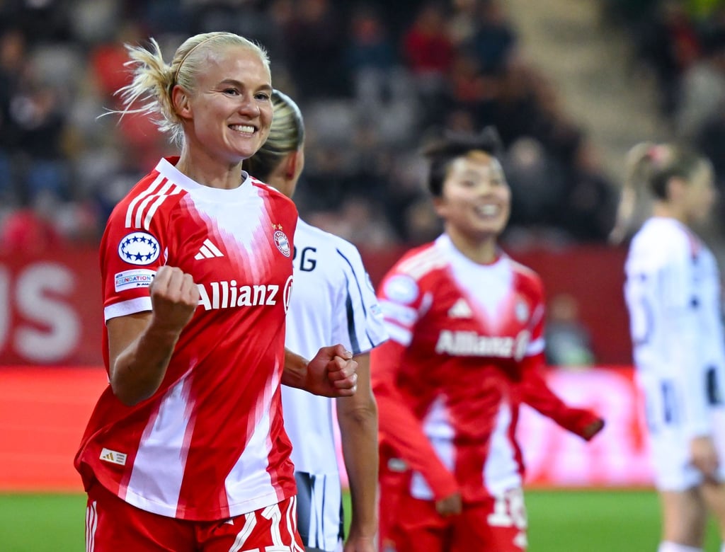 Pernille Harder traf per Kopf zum 1:0 für die Münchnerinnen.