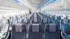 Der gereinigte Innenraum eines Finnair-Airbusses.