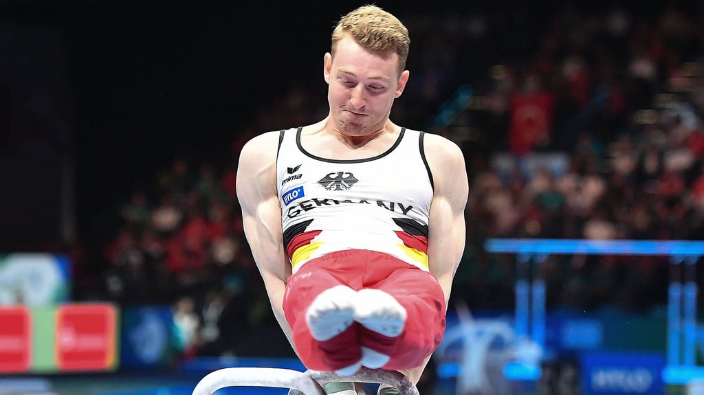 Bei der WM 2023 in Antwerpen war Nils Dunkel im Finale am Pferd.