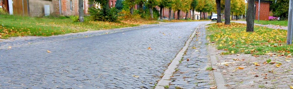 Die Thielbeerer Ortsdurchfahrt ist eine alte Straße.