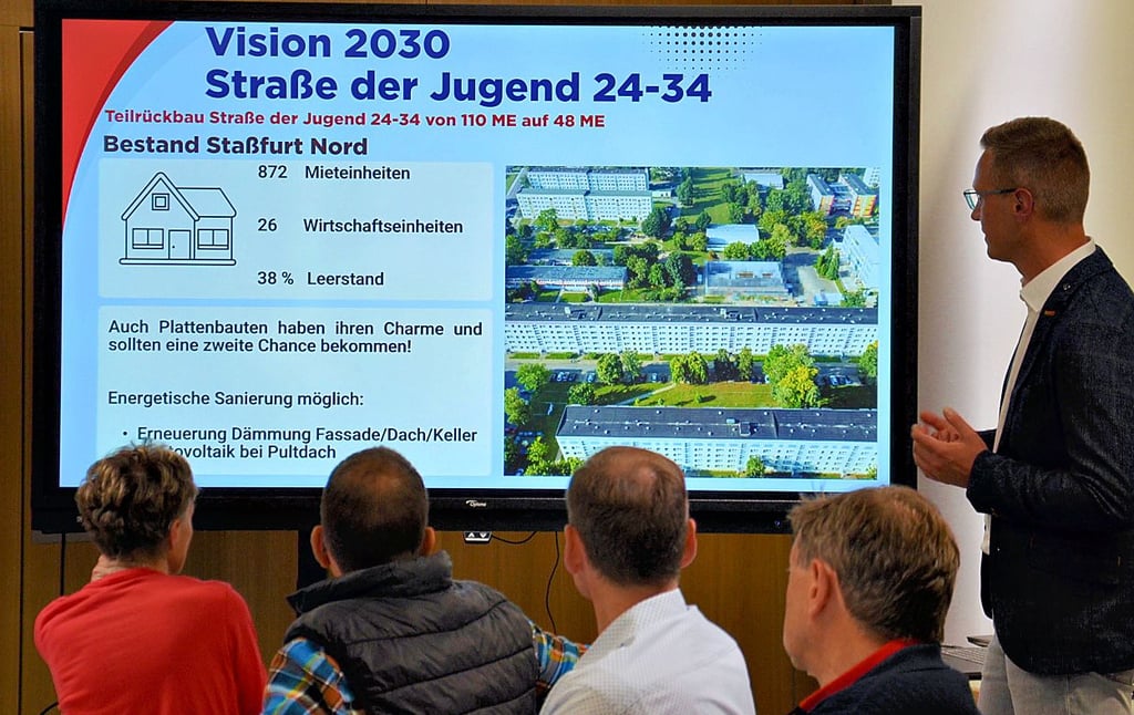 Wie die Wobau Staßfurt ihren Bestand attraktiver gestalten und gegen den Leerstand vorgehen will, erläutert Geschäftsführer Daniel Bierbach kürzlich im Ortschaftsrat. Auch letzte Abrisspläne gehören dazu.