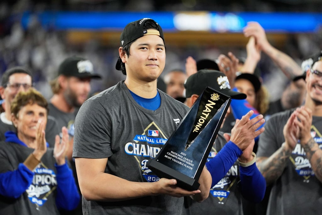 Ohtani bei der Siegerehrung.