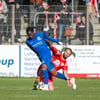 Fatlum Elezi (r.) und der Hallesche FC mussten gegen die VSG Altglienicke lange um den Sieg kämpfen.
