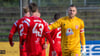 HFC-Torwart Sven Müller (r.) war nach dem späten Ausgleichstreffer gegen die VSG Altglienicke angefressen.