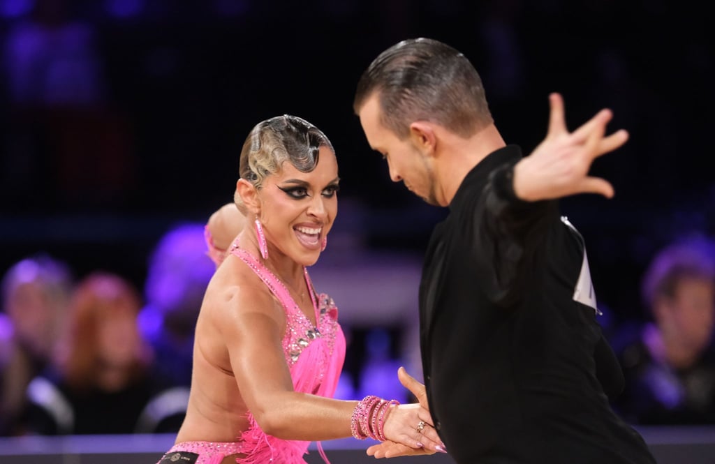 Das Starterpaar Albena Daskalova und Vinzenz Dörlitz aus Deutschland erreichte Rang Sechs im Finale der WM im Latein-Tanz auf der Leipziger Messe.