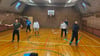 Die Blaumann-Gruppe beim Training für ihren Auftritt beim Sportlerball in Dedeleben.