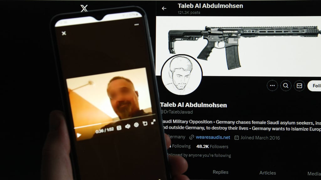 Kanal von Taleb A. im Portal „X“ mit Sturmgewehr. Die Fachstelle Salam stuft den Anschlag in Magdeburg als Terrorakt ein und widerspricht damit deutlich der bisherigen Einschätzung der Bundesanwaltschaft.