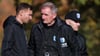 Das FCM-Interimstrainerduo Pascal Ibold, Petrik Sander und Co-Trainer Silvio Bankert (v.l.) beim Training.