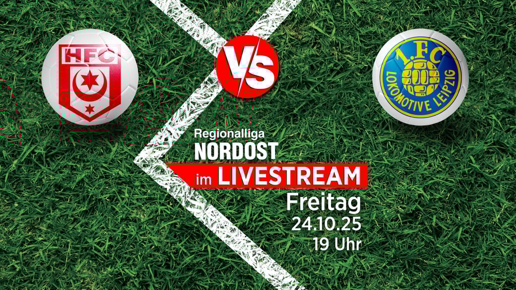 Der Hallesche FC spielt am 24. Oktober gegen den 1. FC Kol Leipzig. Wir zeigen das Spitzenspiel der Regionalliga Nordost ab 19 Uhr im Livestream.