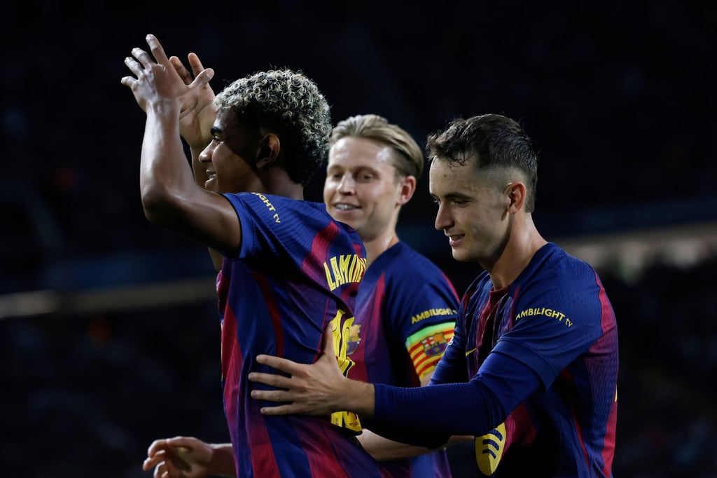 Auch Lamine Yamal (links) traf für Barcelona