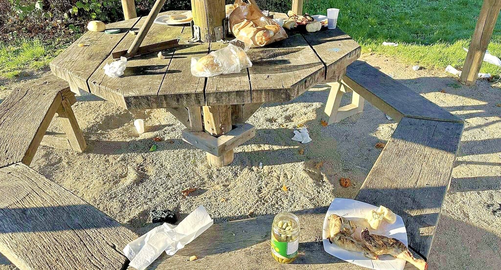 Den Müll von der Party am Sonnabend hat der Wirtschaftshof gleich am Montag entsorgt.