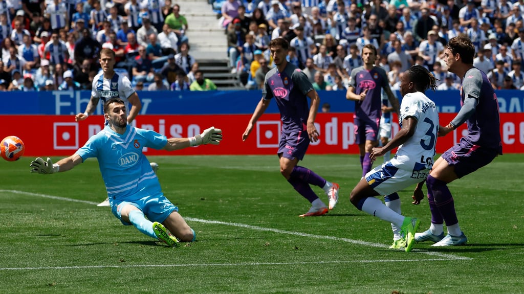 Yan Diomande traf erstmals für CD Leganes im Spiel gegen Espanyol Barcelona.