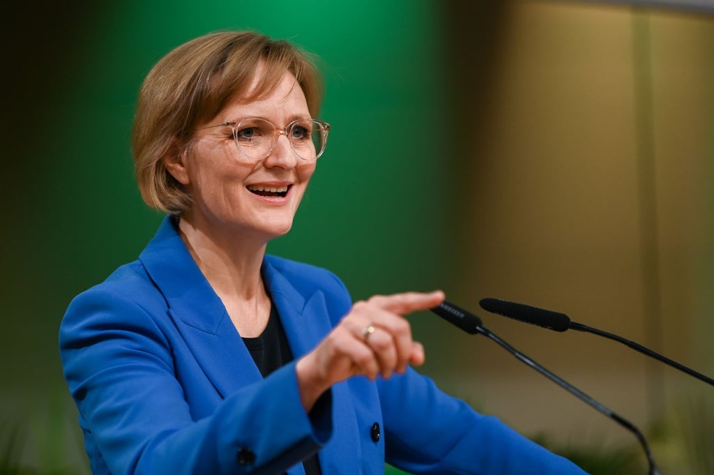 Grüne-Bundesvorsitzende Franziska Brantner spricht beim Landesperteitag in Thüringen.