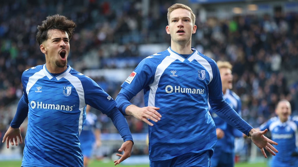 So sah die Freude beim 1. FC Magdeburg am Sonntag aus. 