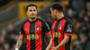 Justin Kluivert (l.) und Tyler Adams im Gespräch.