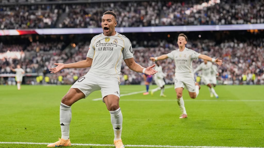 Kylian Mbappé brachte Real Madrid gegen Barcelona in Führung.
