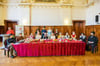 Der Festsaal im Stadthaus Halle: an diesem Tag fast ohne Männer. Beim Jubiläum der FrauenOrte feierten Frauen aus ganz Sachsen-Anhalt.