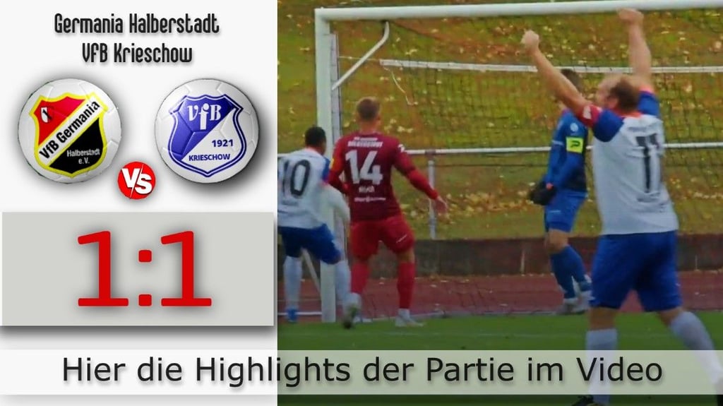 Der VfB Germania Halberstadt empfängt in der NOFV-Oberliga Süd den VfB Krieschow 1921. Volksstimme und Mitteldeutsche Zeitung übertragen im Livestream.