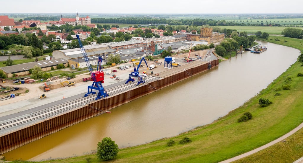Der Hafen Torgau nach seiner Sanierung 2018. (Archivbild)