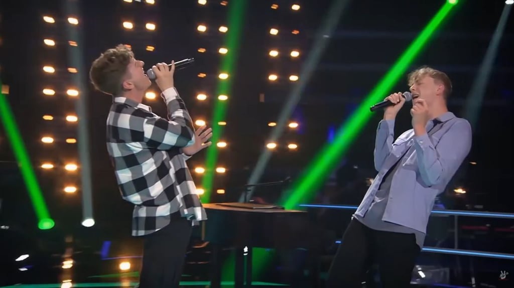 Rouven und Fritz während der Battles bei The Voice of Germany.