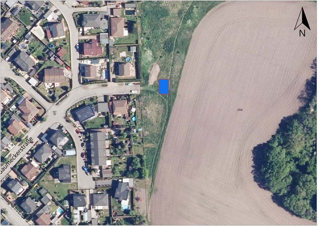 Um die blau markierte Fläche als Standort für den geplanten Spielplatz für die Erich-Weinert-Siedlung in Staßfurt und die Aufnahme in die Prioritätenliste der Stadt geht es im Stadtrat.