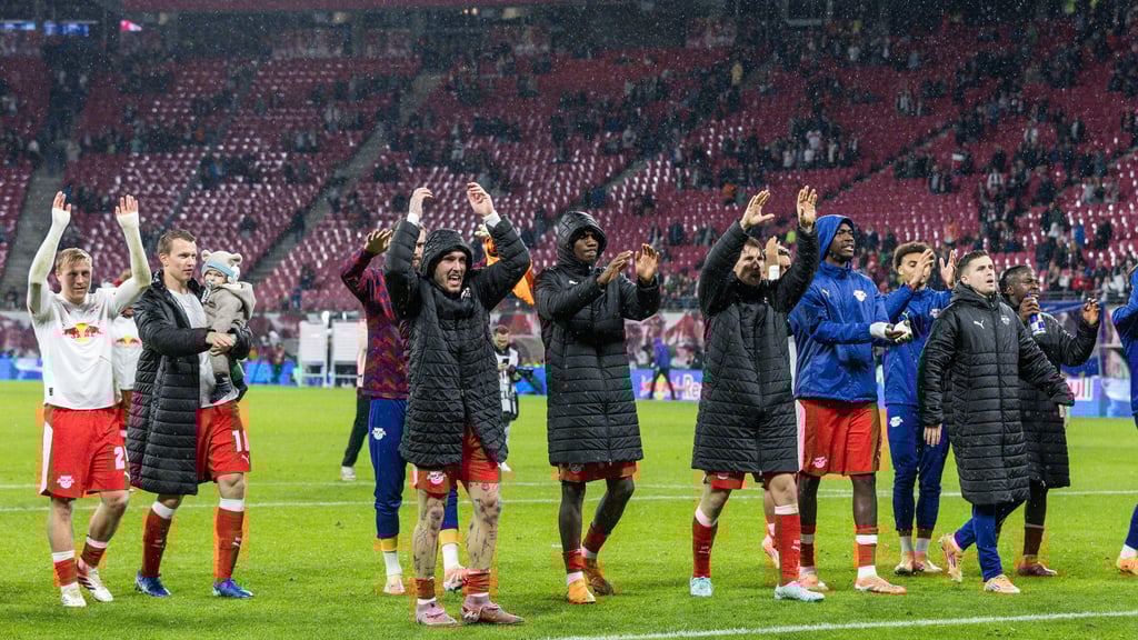 RB Leipzig nach dem Sieg gegen den VfB Stuttgart.