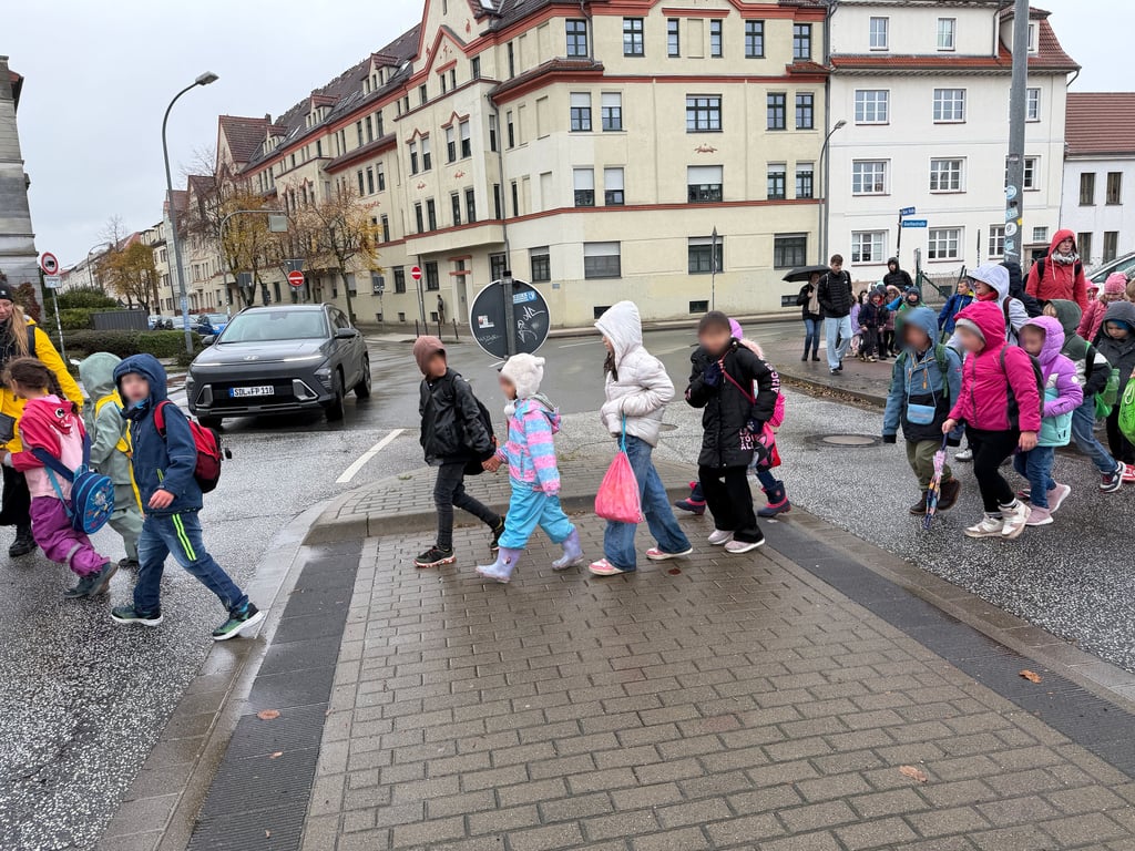 Das Überqueren der Röxer Straße auf Höhe der Ganztagsgrundschule Stendal ist gefährlich.
