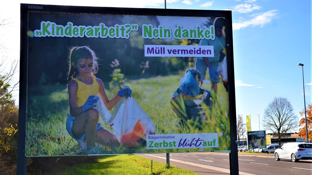 Provozierend statt augenschmunzelnd: Die Bürgerinitiative "Zerbst blüht auf" setzt ihre Plakataktion fort.
