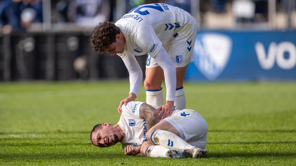 Baris Atik und Max Geschwill vom 1. FC Magdeburg: Kein Sieg gegen VfL Bochum.