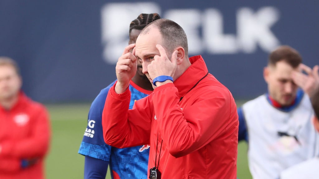 RB-Trainer Ole Werner musste beim Dienstagstraining vor dem Spiel in Hoffenheim auf drei Profis verzichten